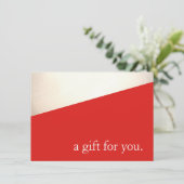 シンプル赤モダン金ゴールド休暇商品券 (スタンド正面)