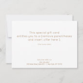 シンプル赤モダン金ゴールド休暇商品券 (裏面)