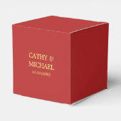 シンプル赤中国の金ゴールドモダン結婚の感謝 フェイバーボックス (裏面サイド)