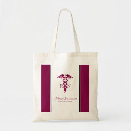 シンプル赤丸太ナース トートバッグ