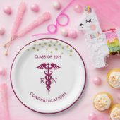 シンプル赤丸太ナース ペーパープレート (パーティー)