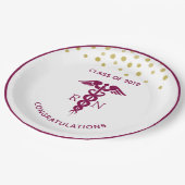 シンプル赤丸太ナース ペーパープレート (アングル)