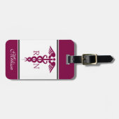 シンプル赤丸太ナース ラゲッジタグ (正面横)