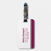 シンプル赤丸太ナース ラゲッジタグ (裏面縦)