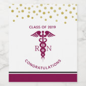 シンプル赤丸太ナース ワインラベル (シングルラベル)