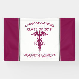 シンプル赤丸太ナース 横断幕