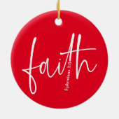 シンプル赤信聖聖句文字 セラミックオーナメント (裏面)