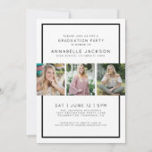 シンプル赤写真卒業 招待状 (裏面)