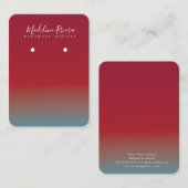 シンプル赤勾配手製イヤリング表示カード コーリングカード (正面/裏面)