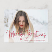 シンプル赤台本フォトクリモダンス シーズンポストカード (正面)