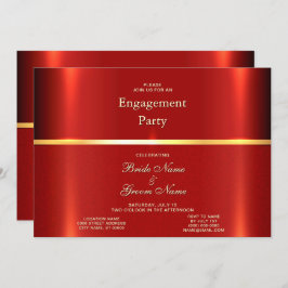 シンプル赤婚約招待状 招待状