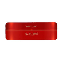 シンプル赤差出人住所ラベル ラベル