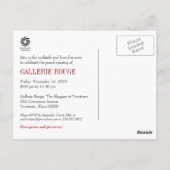 シンプル赤帯カットグランド開口部 ポストカード (裏面)