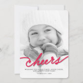 シンプル赤応援書道台本の写モダン真 シーズンカード (正面)