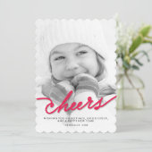 シンプル赤応援書道台本の写モダン真 シーズンカード (スタンド正面)