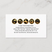 シンプル赤煉瓦の壁塗り縁ど師 名刺 (裏面)