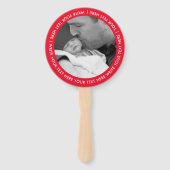 シンプル赤白デジタル連絡QRコード写真 ハンドファン (裏面)