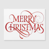シンプル赤白メリークリスマス磁気カード (正面)