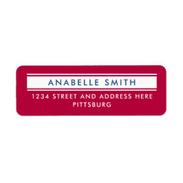 シンプル赤白青モダンアメリカンタイポグラフィ ラベル