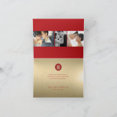 シンプル赤結び二重幸福中国の結婚の サンキューカード (内部)