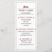 シンプル赤結婚の夕食 メニュー (正面)