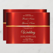 シンプル赤結婚式招待状