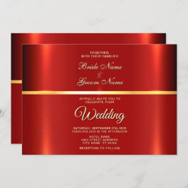 シンプル赤結婚式招待状 招待状