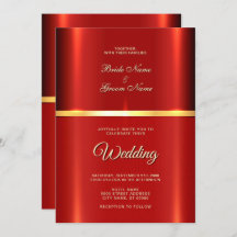 シンプル赤結婚式招待状