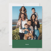 シンプル赤緑メリークリスマス家族の写真 シーズンカード (裏面)