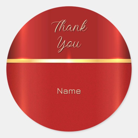 シンプル赤線 ラウンドシール (正面)