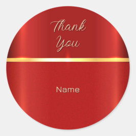 シンプル赤線 ラウンドシール