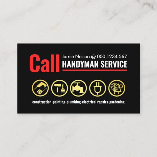 シンプル赤線 名刺 (正面)