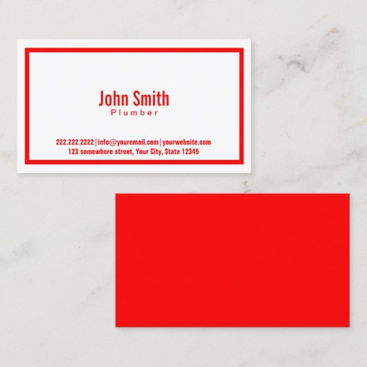 シンプル赤縁ど水管 名刺 (正面/裏面)