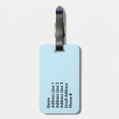 シンプル赤自転車シルエット+パーソナライズされた名前 ラゲッジタグ (裏面縦)