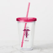 シンプル赤血球登録ナースRN記号 アクリルタンブラー (裏面)