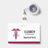 シンプル赤血球登録ナースRN記号 バッジ (伸縮クリップ付き付き表面)