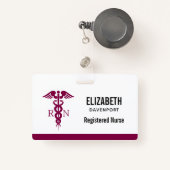 シンプル赤血球登録ナースRN記号 バッジ (正面リトラクタブル付き)