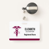 シンプル赤血球登録ナースRN記号 バッジ (裏面リトラクタブル付き)
