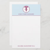 シンプル赤血球登録ナースRN記号 便箋 (正面/裏面)