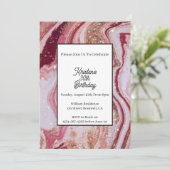 シンプル赤誕生日招待状 招待状 (スタンド正面)