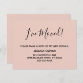 シンプル赤面かわいらしピンク 案内状 (正面/裏面)