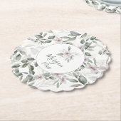 シンプル赤面エレガンスピンクボタニカルウォーター色 ペーパーコースター (アングル)