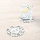 シンプル赤面エレガンスピンクボタニカルウォーター色 ペーパーコースター (インサイチュ)