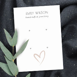 シンプル赤面エレガントハート2スタッドイヤリングディスプレイ 名刺