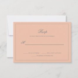 シンプル赤面エレガントピンクウェディングRSVP 出欠カード