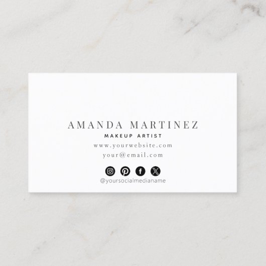 シンプル赤面エレガントピンクウォーター色ソーシャルメディア 名刺 (裏面)