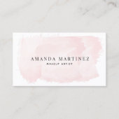 シンプル赤面エレガントピンクウォーター色ソーシャルメディア 名刺 (正面)