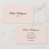 シンプル赤面エレガントピンクプロフェッショナルスクリプト 名刺 (正面/裏面)