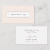 シンプル赤面エレガントピンクプロフェッショナルミニマリスト 名刺 (正面/裏面)