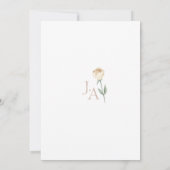 シンプル赤面エレガントピンクローズ金ゴールドフローラ結婚ズ 招待状 (裏面)